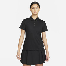 Nike E2158 Women's Dri-FIT Victory Short-Sleeve Golf Polo Shirt Black Size M