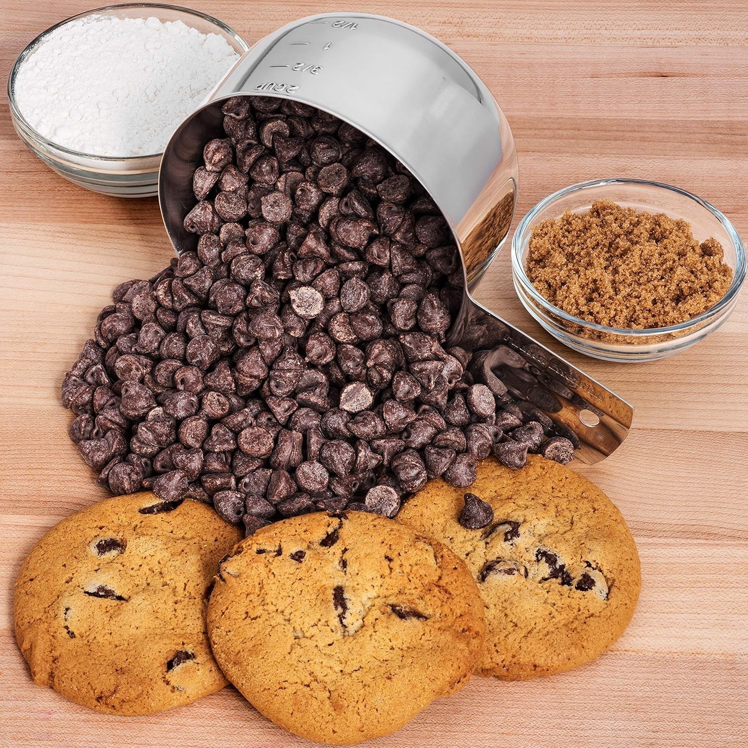 Precision Measuring Cups and Spoons Set in Stainless Steel