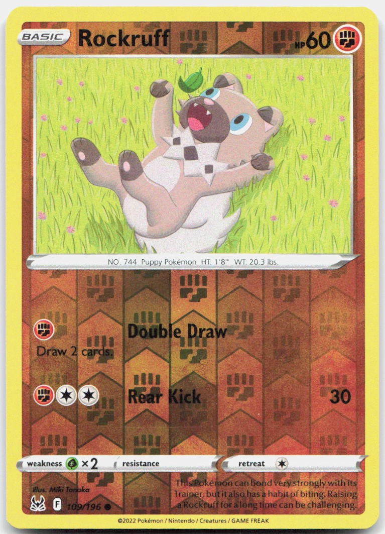 Rockruff 109/196 Common Lost Origin Pokemon Reverse Holo NM/LP