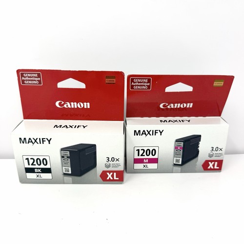 Canon Genuine Maxify 1200XL BK M Black & Magenta Ink Cartridges OEM SEALED NEW