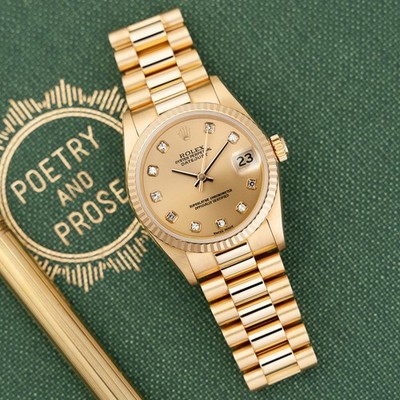 Rolex Datejust 31 68278, Yellow Gold, Champagne Diamond Dial, President Brace...