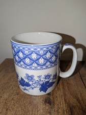 Spode Blue Room Collection Geranium Mug Blue & White Floral Transferware England