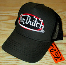 MENS VON DUTCH BLACK TRUCKER HAT ADJUSTABLE CAP ONE SIZE