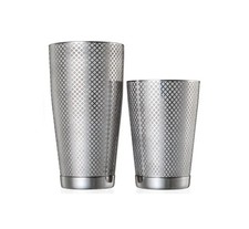 Mercer Culinary M37200 Barfly 28 oz Diamond Lattice Etched Cocktail Shaker Set