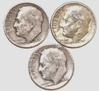 (3) Circulated Roosevelt Dimes - 1946 1952D 1962D - #0247ED