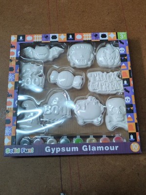 Solid Fun Gypsun Glamour Diy Painting Halloween Kit Plaster 10pcsA At