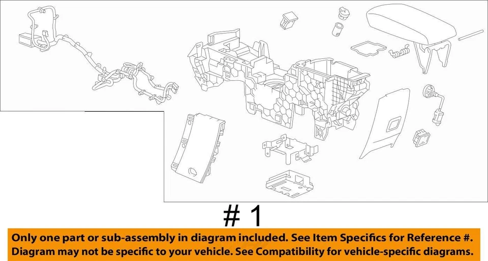 FITS 2014-2016 CHEVROLET MALIBU MALIBU LIMITED CONSOLE 23457673 -  NEW OEM - Image 3 of 3