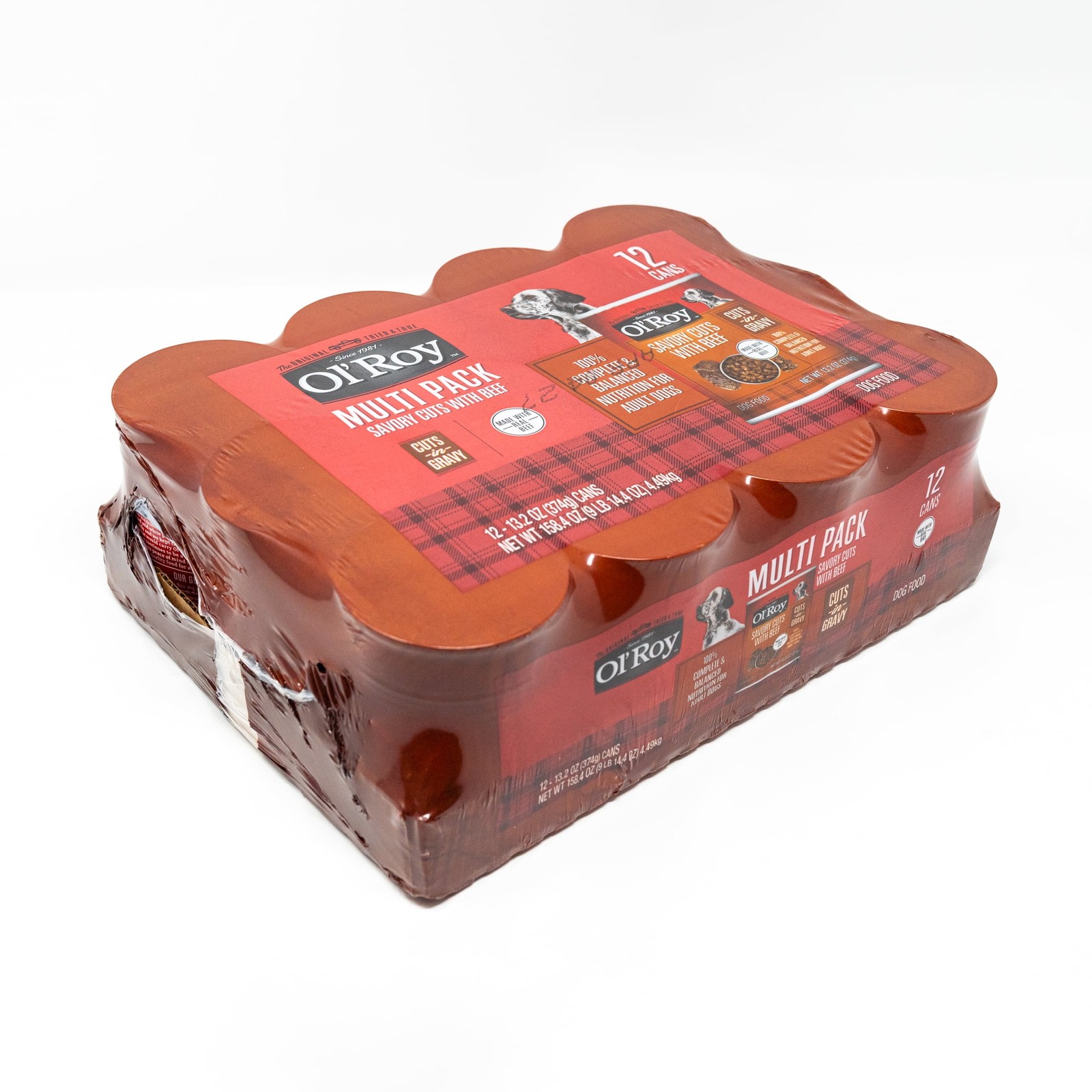 Ol' Roy Savory Cuts with Beef in Gravy Wet Dog Food, 13.2 oz Cans (12 Pack)
