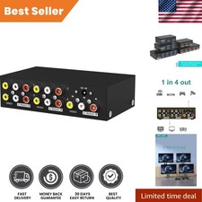 Elegant 4 Way RCA Splitter for Seamless Video  Audio Distribution - Compact