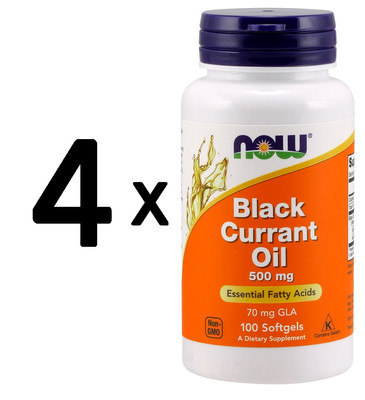 4 x NOW Foods Black Currant Oil, 500mg - 100 softgels (137,38 EUR/kg)