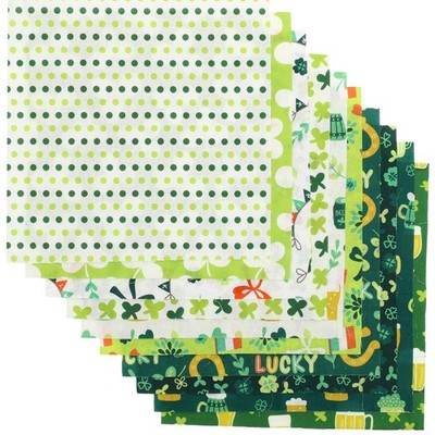10 Sheets Dekorativer Patchworkstoff Diy-stoff St. Patty's Day Dekorationen