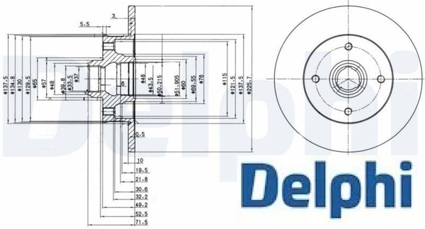 2X Bremsscheibe Delphi BG2389 2 Bremsscheiben Hinterachse Hinten-image