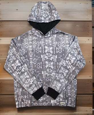 Hooey  Youth Boy's  Mesa Hoo  Aztec Print Grey & White Hoodie HH1191GYWH-Y XL