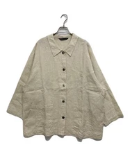 mizuiro-ind                    Linen trench coat ivory