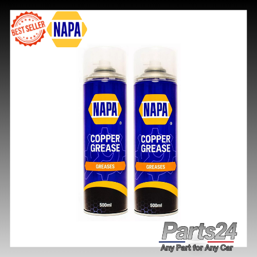 2x NAPA Copper Grease Spray Multi Purpose Anti Seize Compound Aerosol 500ml