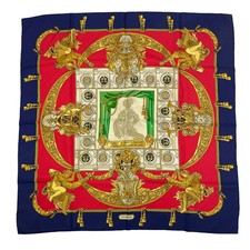 Excellent Condition HERMES Scarf Silk Carr 90 HOMMAGE A CHARLES GARNIER Tribute