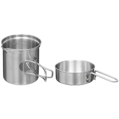 Kochgeschirr Topf Pfanne Outdoor Camping Bushcraft Stainless Edelstahl Mess Kit - Bild 1 von 2