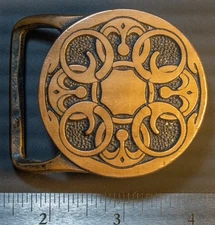 Tech Ether Guild Solid Brass Vintage Belt Buckle "Baldric" Celtic Design