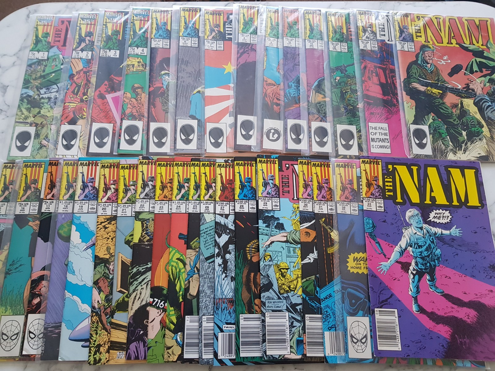 Marvel The Nam Vintage Comic Books Bundle Issues 1-33 Consecutive 1980's VGC