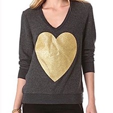 Wildfox Sparkle Heart Pullover Size Large