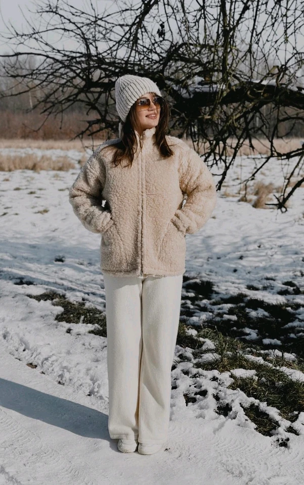 Wolljacke MERINO Schurwolle 100% Merinowolle - beige - Größen XS bis XXL - Bild 4 von 4