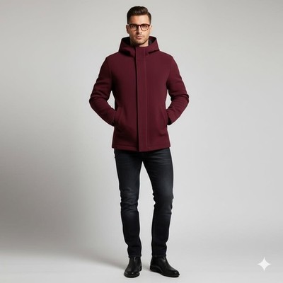 BUGATCHI Medium Double Faced Field Jacket NEW with TAGS Cabernet