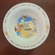 Vintage Avon 1984 Nursery Rhyme Bowl "Hey Diddle Diddle" Ceramic