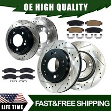Front Rear Drilled Slotted Rotors Brake Pads For Saturn Outlook 2008 2009 2010 Front Rear Drilled Slotted Rotors Brake Pads For Saturn Outlook 2008 2009 2010