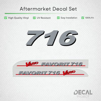 Fendt Favorit 716 Vario Decal Set - Early Gen 1 Flagship Restoration Vinyl Kit