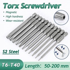 Torx Star Hex Security Bit Set Long Reach Tamper Proof Screwdriver Bit Hole