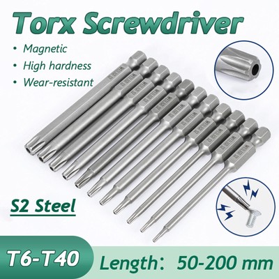 Torx Star Hex Security Bit Set Long Reach Tamper Proof Screwdriver Bit Hole