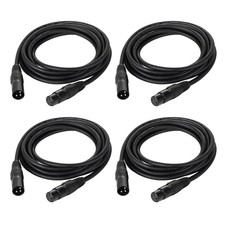 10ft 3.04m DMX512 3 Pin XLR Male to Male DMX Cables DMX Wires 4 Pack