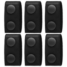 6 Pcs Tactical Nylon Duty Belt Keepers for Duty Belt with Double Snaps,Black