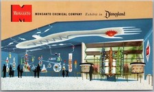 Vintage 1950s DISNEYLAND Anaheim Postcard "MONSANTO CHEMICAL COMPANY EXHIBIT"