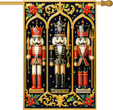 Christmas Garden Flag 28 X 40Inch Double Sided Nutcracker Soldier Flag Outdoor B