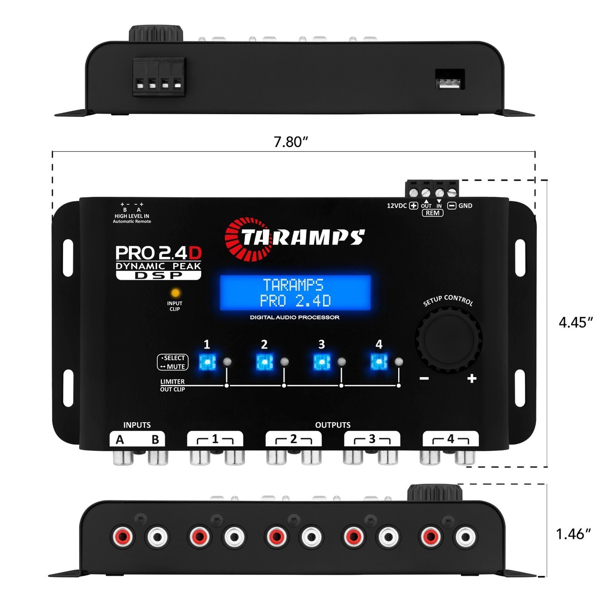 Taramps Pro 2.4D Dynamic Peak DSP Crossover Full Digital Signal