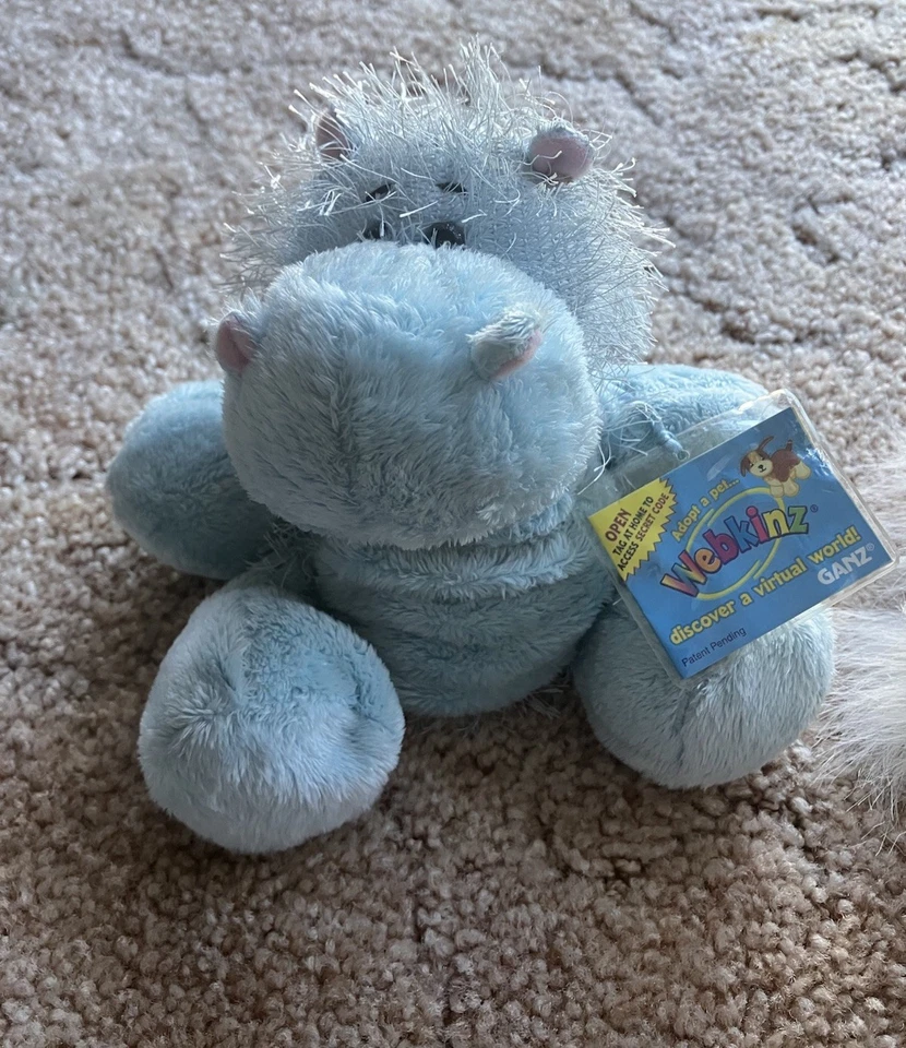 2-Webkins Plush 1-otherWhite Yorkie Maltese Pink Plush Dog Ganz,Blue Hippo,other - Image 3 of 4