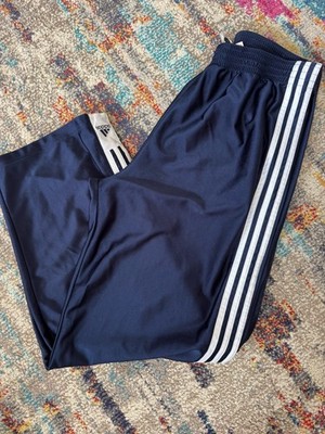 Vintage Adidas Breakaway Track Pants Size XL Blue Basketball Snap Buttons