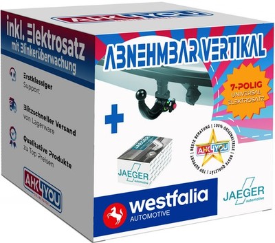 WESTFALIA AHK für Mitsubishi Lancer Limousine 07-18 vert. abnehmbar + 7-pol ES
