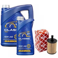 MotoröL Set Mannol 10W-40 API SN/CH-4 6 Liter + ÖLfilter FüR Audi Seat VW Golf