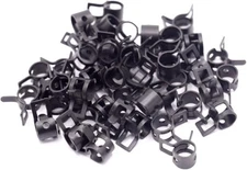 50Pcs 1/4 inch (6mm) ID Spring Band Type Action Hose Clamp, 0.25 6mm, Black 