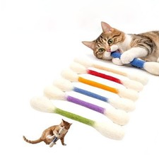 Cotton Swabs Cat Toys, 6 Pack Cat Qtip Toy with Catnip Giant Kitten Chew Sticks