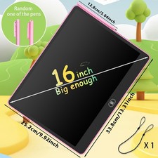 16 Inch LCD Writing Tablet Kids Drawing Board Erasable Chalkboard Toy New