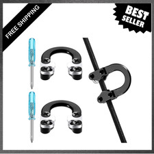 Archery D Loop Compound Bow Metal U Nock D Ring Buckle Black 2 Sets, Hunting