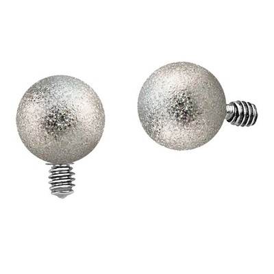 Dermal Anker Frosted Silber Glitzer Aufsatz Kugel 4 mm Anchor Head 1,2 mm
