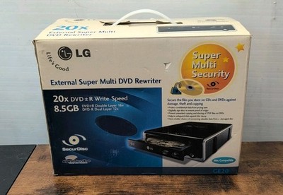 LG GE20LU10 External Super Multi DVD Rewriter. Power Cord, USB Cable