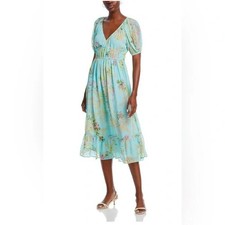 Vineyard Vines Mimosa Floral Aqua Maxi Dress NWT Size L MSRP $258