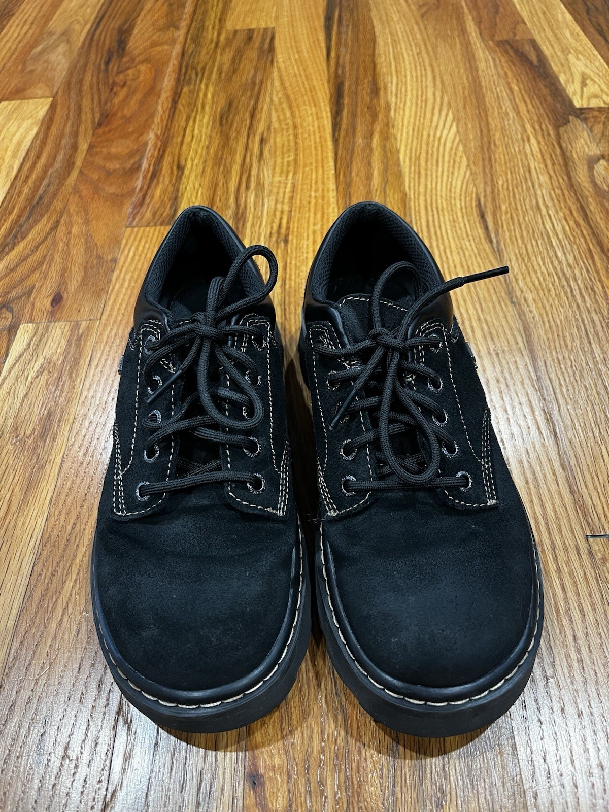 SAOLA Scarpe Skechers donna taglia 8 suola a strappo Oxford pelle nera stringate grosse Y2K