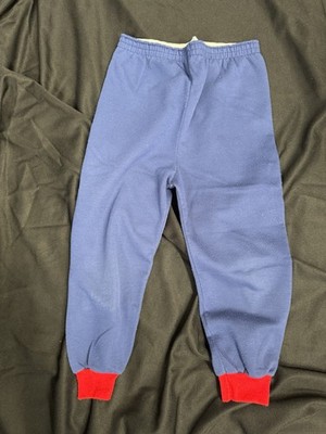 Carter's Unisex Kids Blue Joggers Pants with Red Cuffs Elastic Waist Size 5