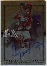 Charles Barkley 2018 Impeccable Stainless Stars Gold Autograph Card #SA-CBK 9/10